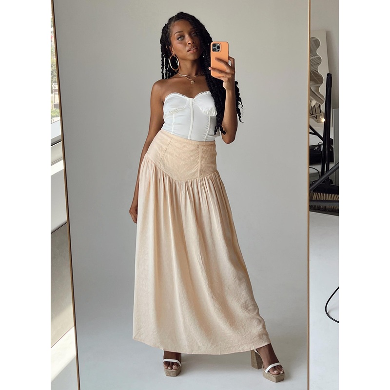 Adelaide Maxi Skirt Beige