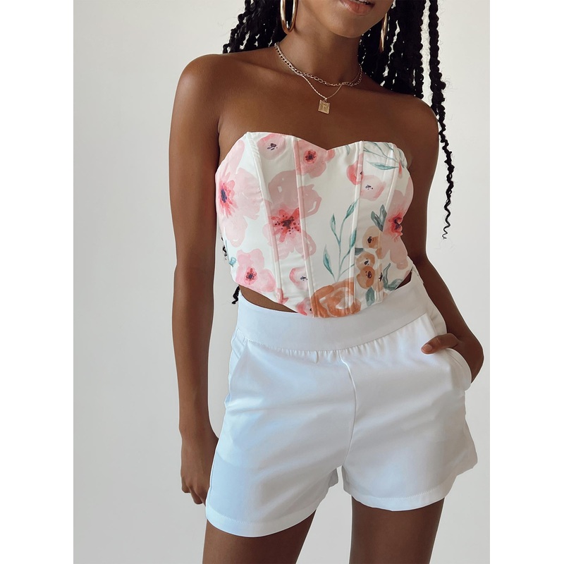 Amberlynn Shorts White