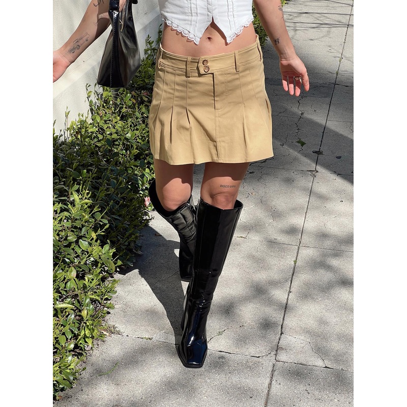 Amira Mini Skirt Beige