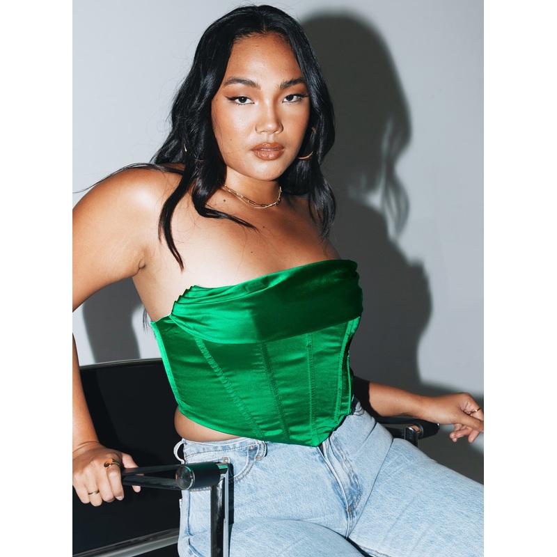 Buckner Strapless Top Green
