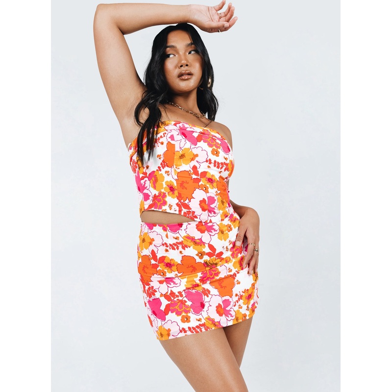 Chadwick Mini Skirt Orange/Pink