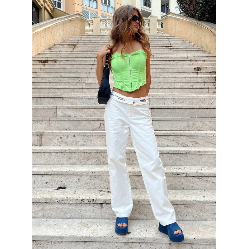 Dava Low Rise Pants White