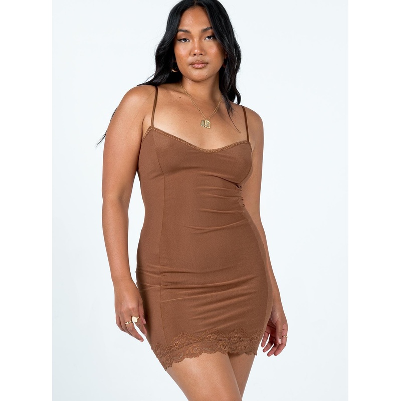 Fauna Mini Dress Brown