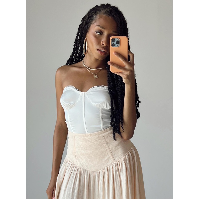 Rubio Strapless Bodysuit White