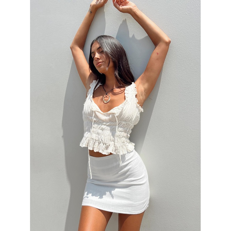 Selby Mini Skirt White