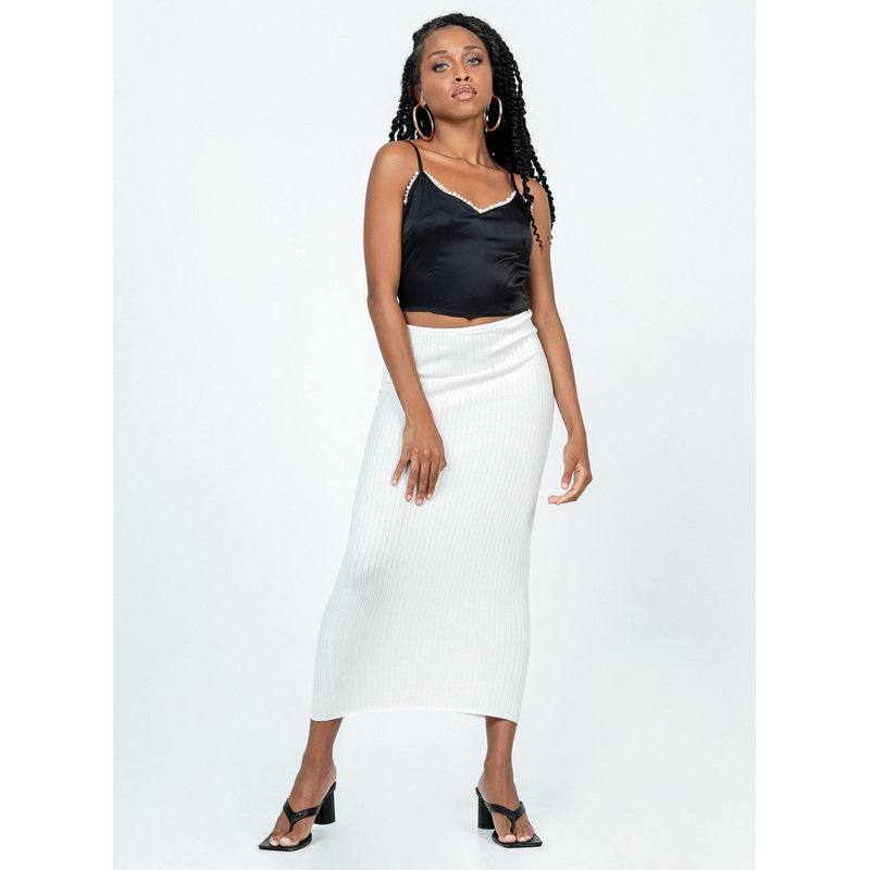 The Samma Midi Skirt White