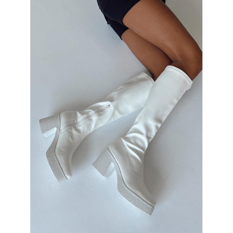 Westcott Knee High Boots White