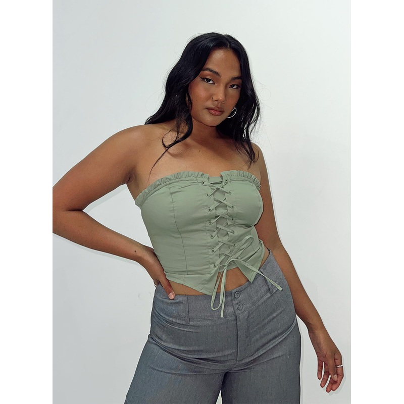 Yazmin Strapless Corset Green