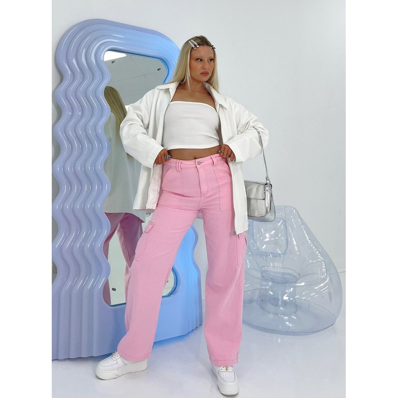 Adelaide Cargo Jeans Pink