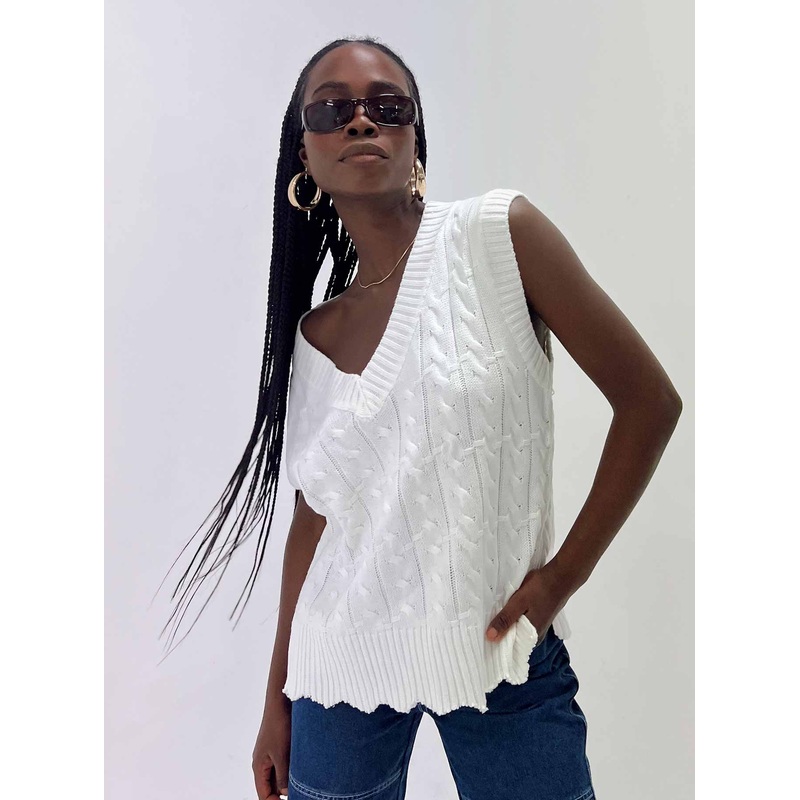 Antonia Sweater Vest White