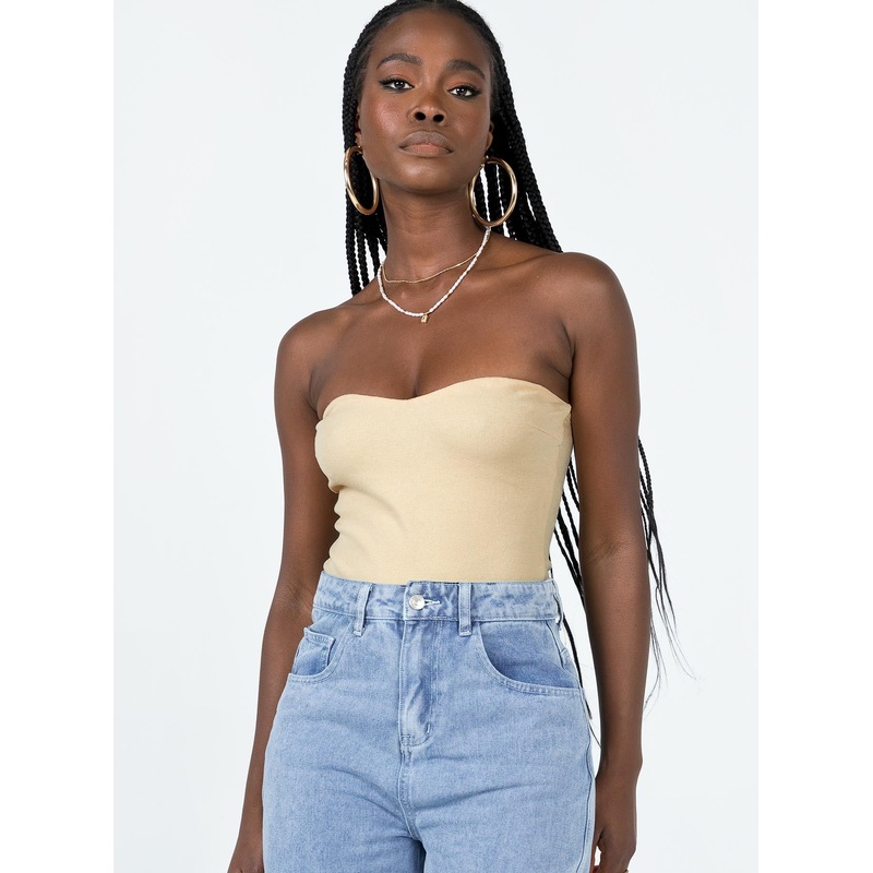 Aston Strapless Bodysuit Cream