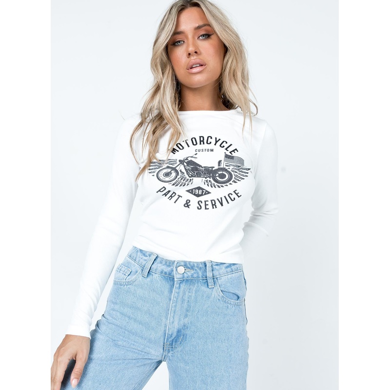 Beatrix Long Sleeve Tee White