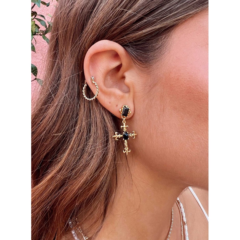 Castial Earrings Gold / Black