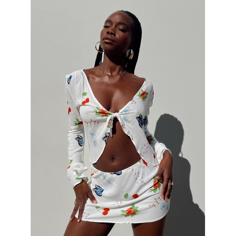 Drawn To You Mini Skirt Multi