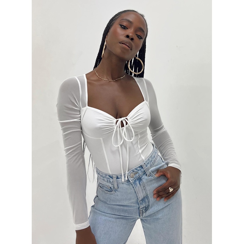 Jacob Long Sleeve Bodysuit White