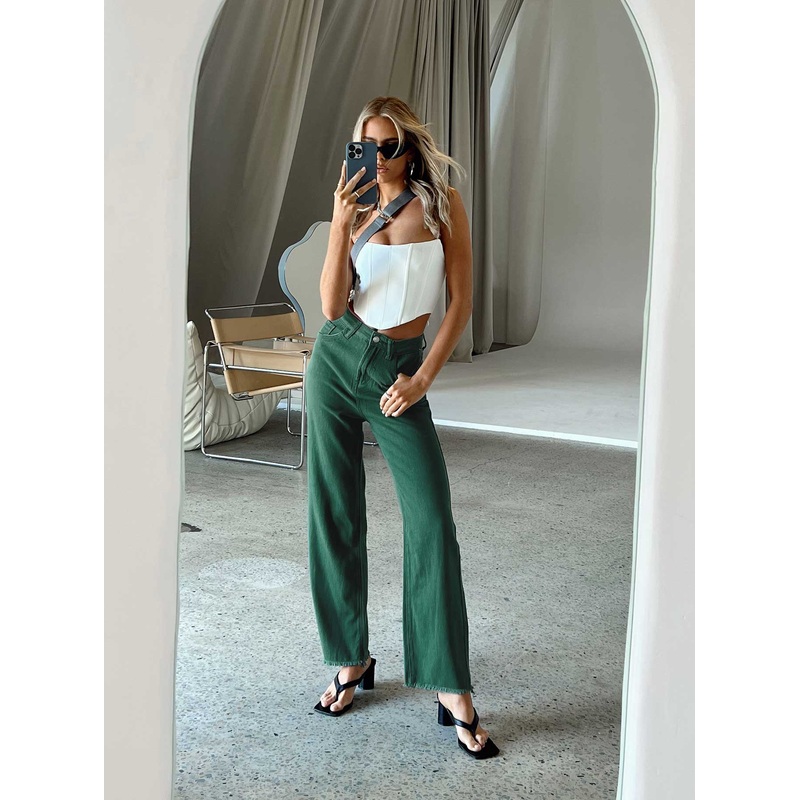 Kalinda Denim Jeans Green