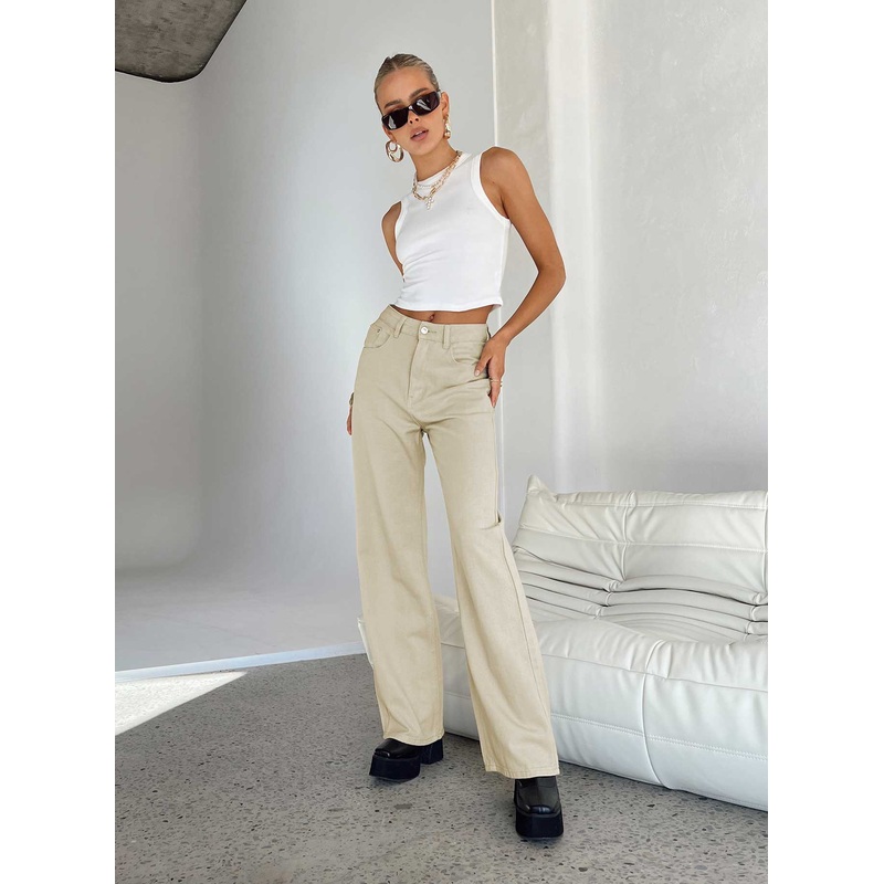 Milford Wide Leg Jean Denim Stone