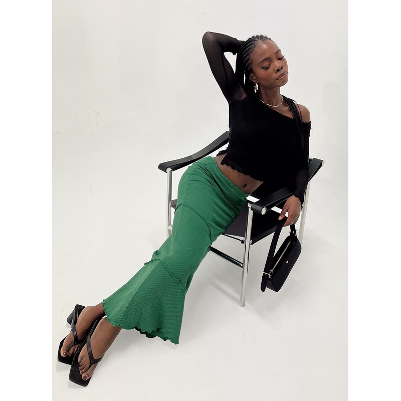 Oscar Maxi Skirt Dark Green