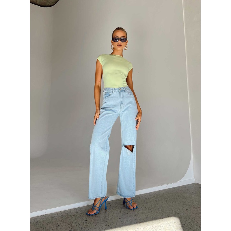 Sevina Wide Leg Denim Jeans Light Wash