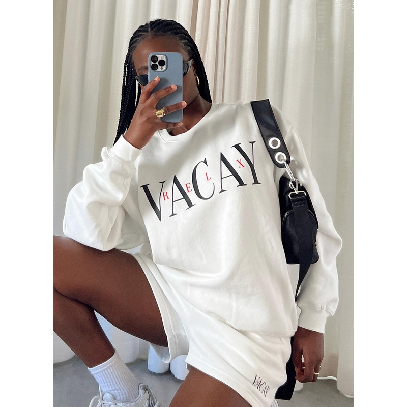 Vaycay Sweatshirt White