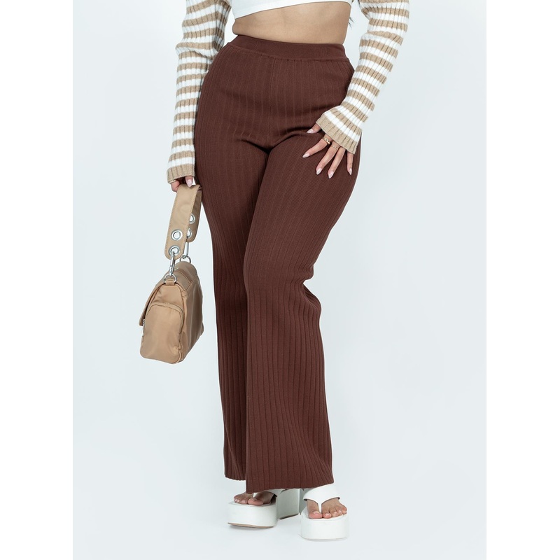 Allen Ribbed Pants Brown
