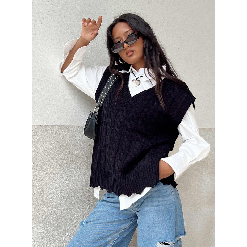 Antonia Sweater Vest Black