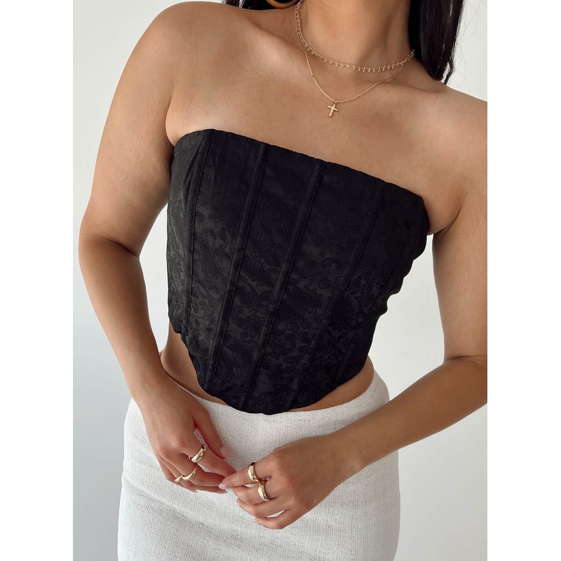 Armona Strapless Top Black