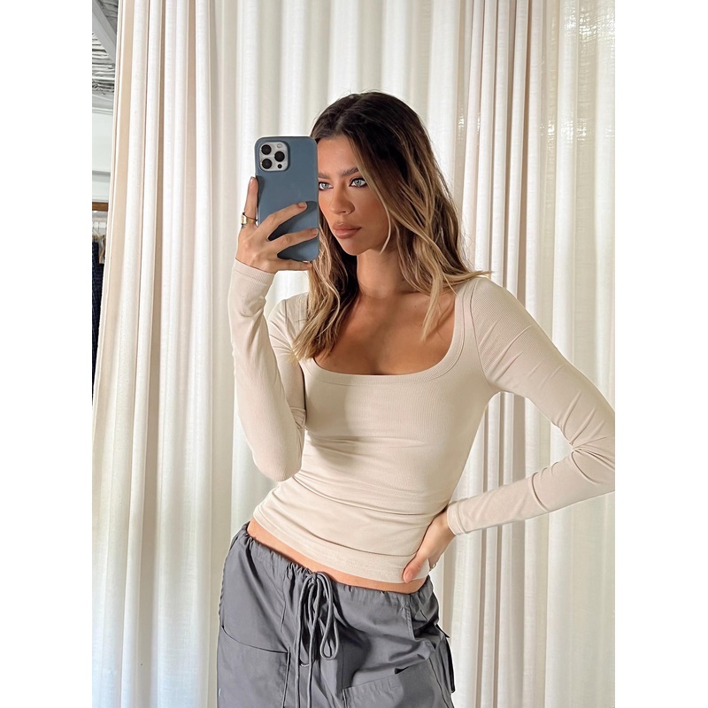 Arthie Long Sleeve Top Beige