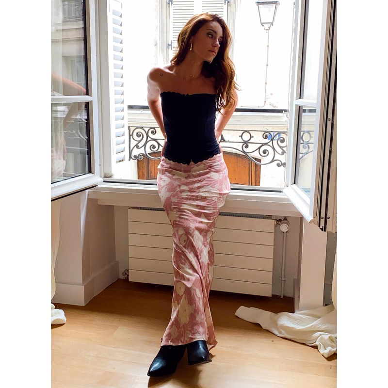 Bettina Floral Maxi Skirt Pink Multi