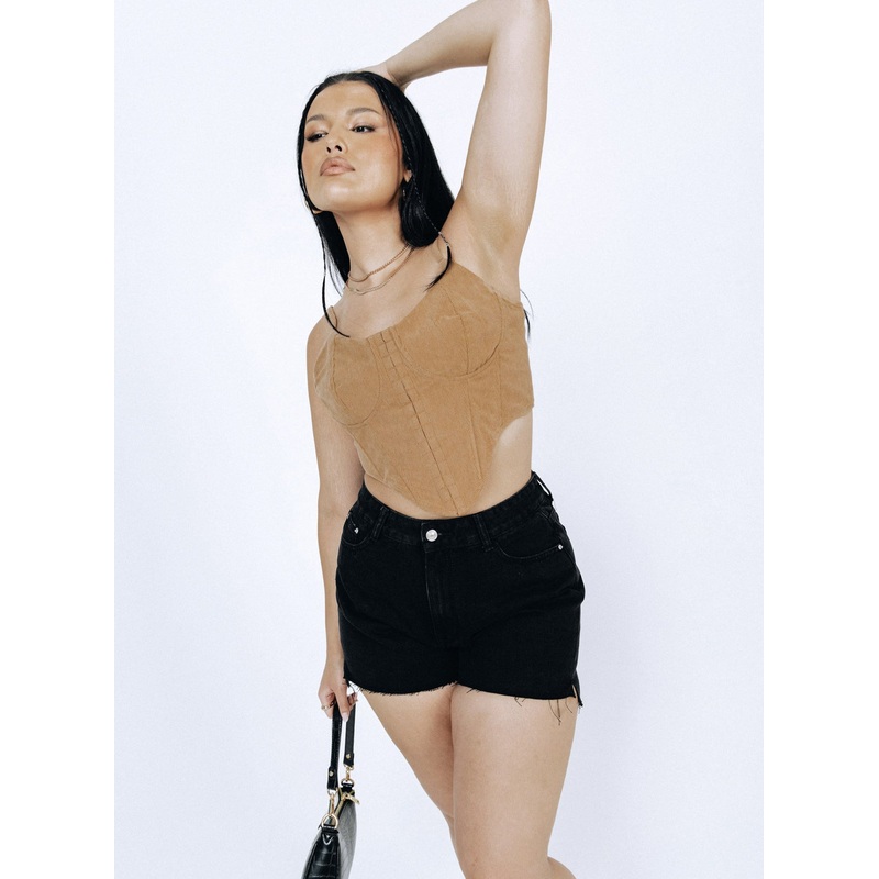 Leonie Denim Shorts Washed Black