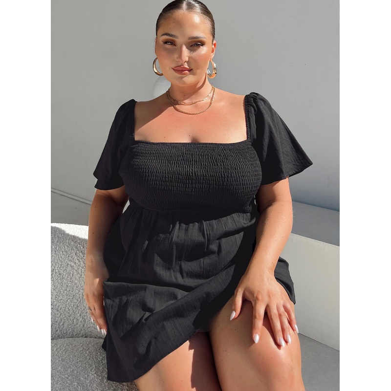 Summer Nights Mini Dress Black Curve