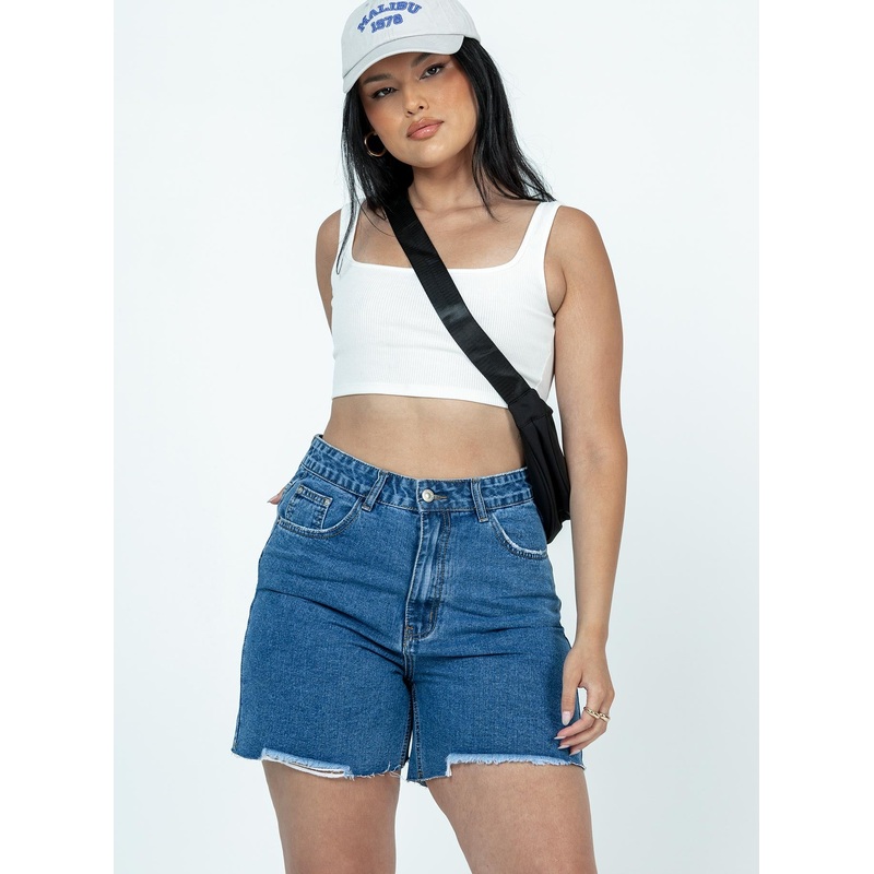 The Lara Denim Shorts Dark Wash Denim
