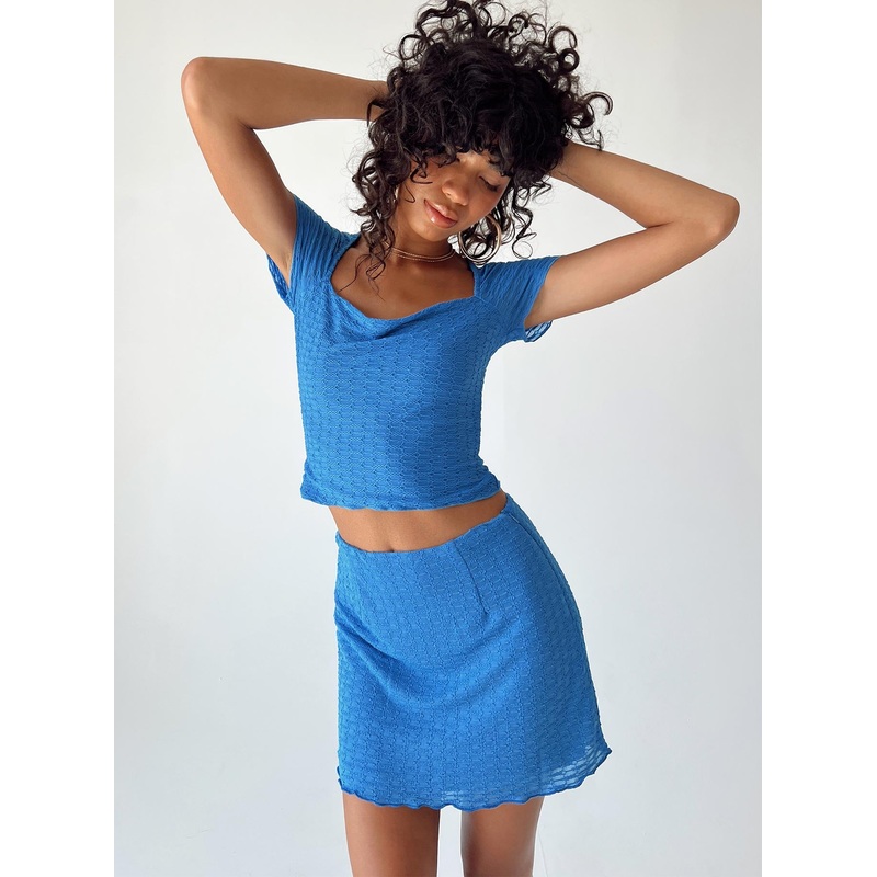 Lavender Time Mini Skirt Blue
