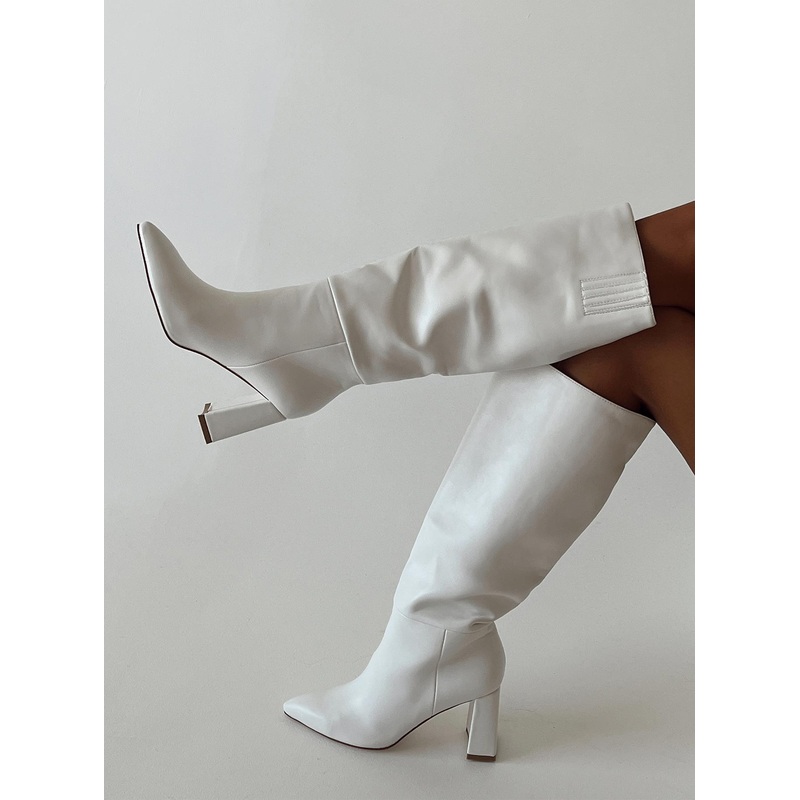Vesper Knee High Boots White