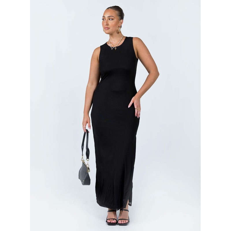 Brenly Mesh Maxi Dress Black