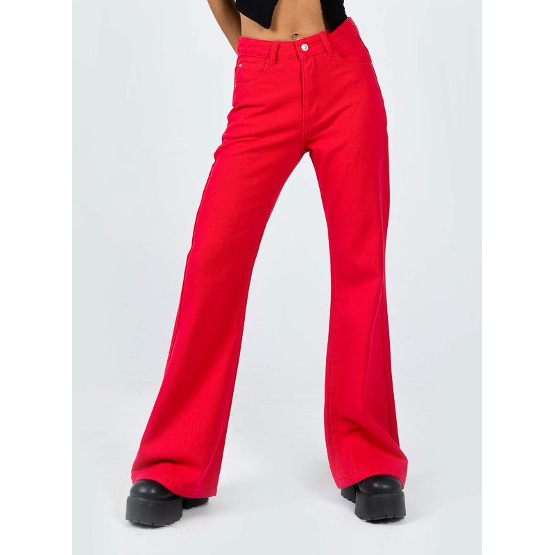 Cabarita Lounge Denim Jeans Red