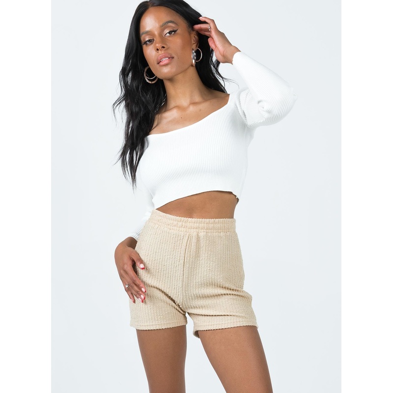 Jaynee Knit Shorts Beige