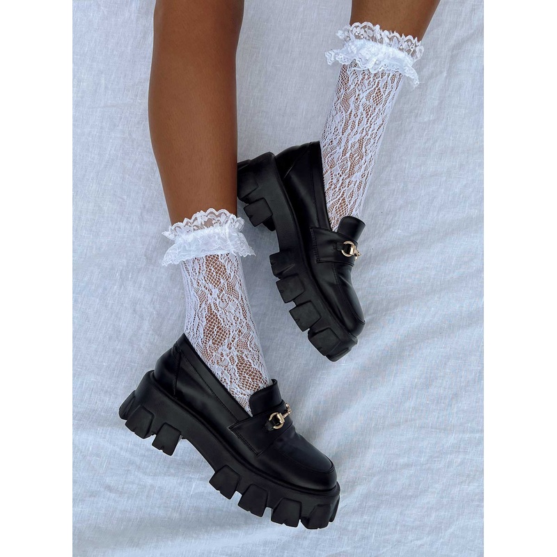 Liani Ruffle Socks White