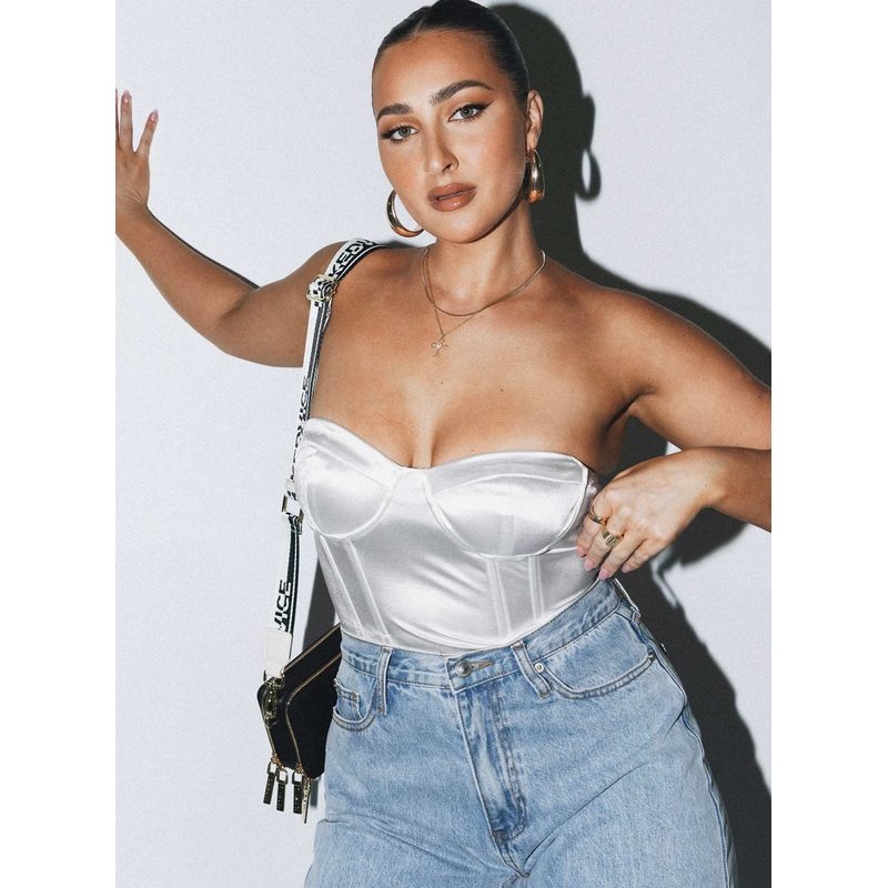 Vista Satin Bodysuit Ivory