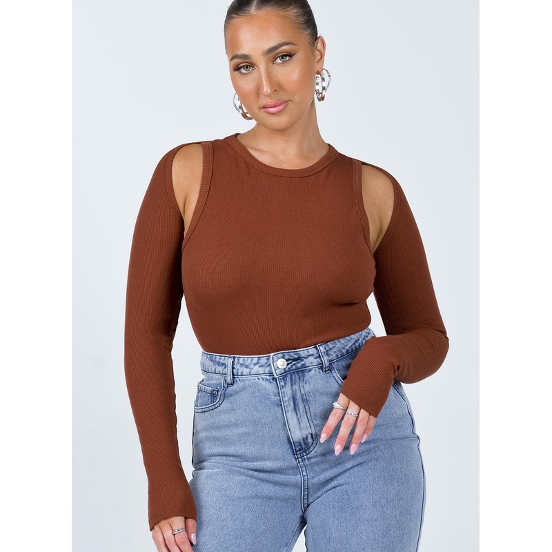 Bray Bolero Tank Bodysuit Brown