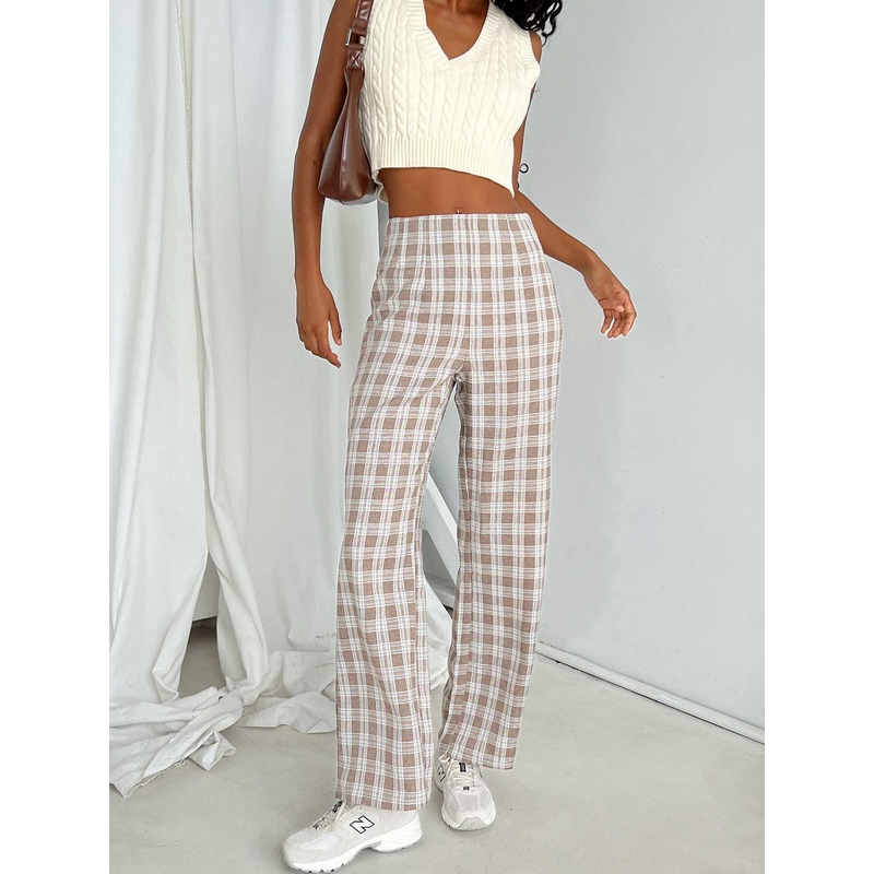 Caronia Check Pants Beige