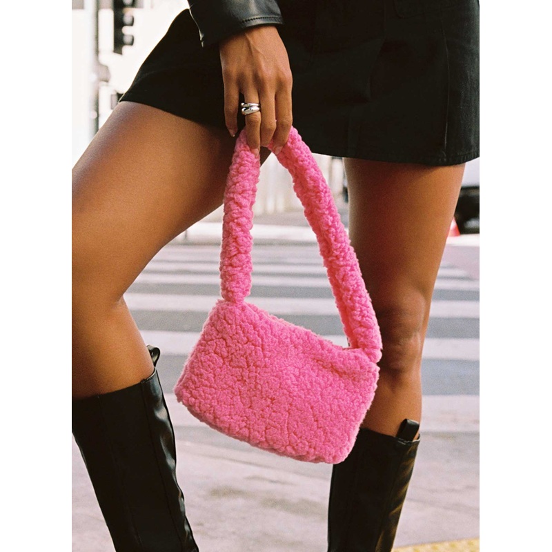 Marion Fluffy Shoulder Bag Pink