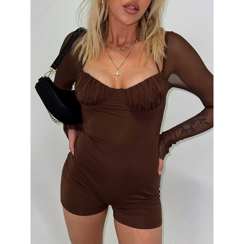 Robyn Romper Brown