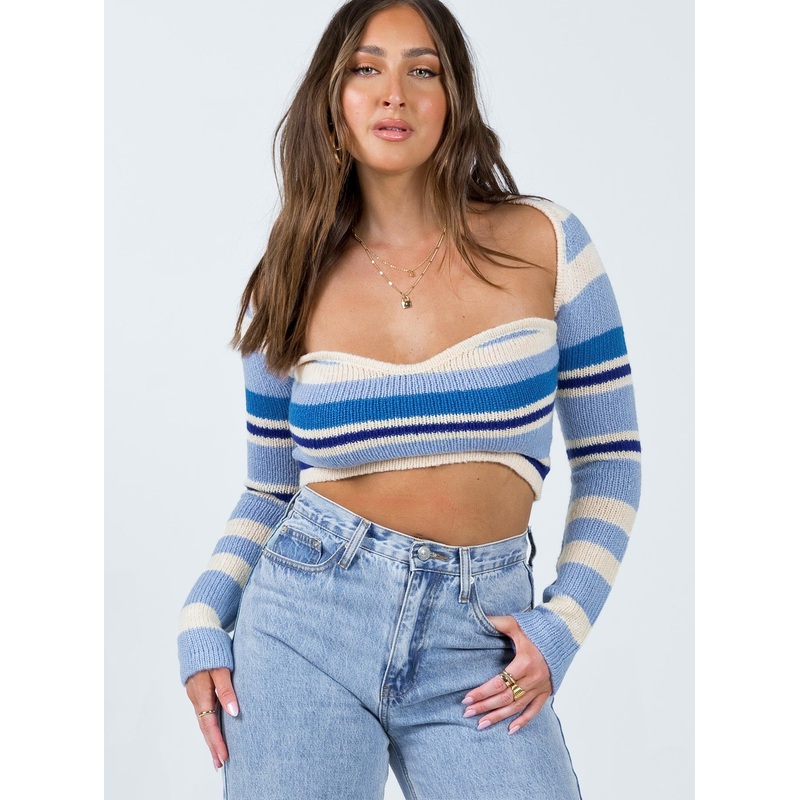 Serafini Bolero Knit Top Blue