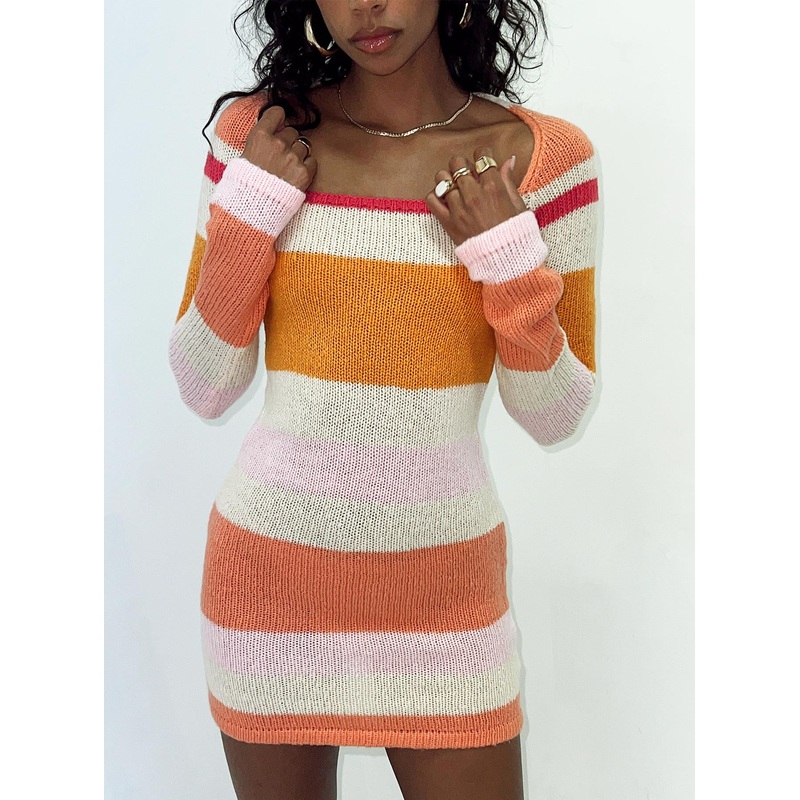 Ania Mini Dress Orange / Pink Multi