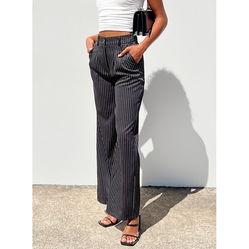 Archer Pants Pinstripe Black