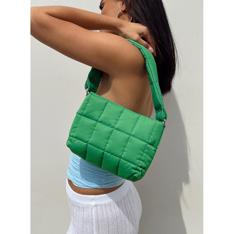 Auora Quilted Shoulder Bag Green