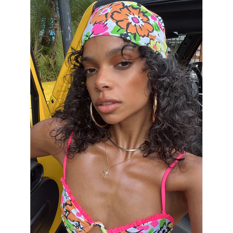 Avani Hair Scarf Orange Multi Floral