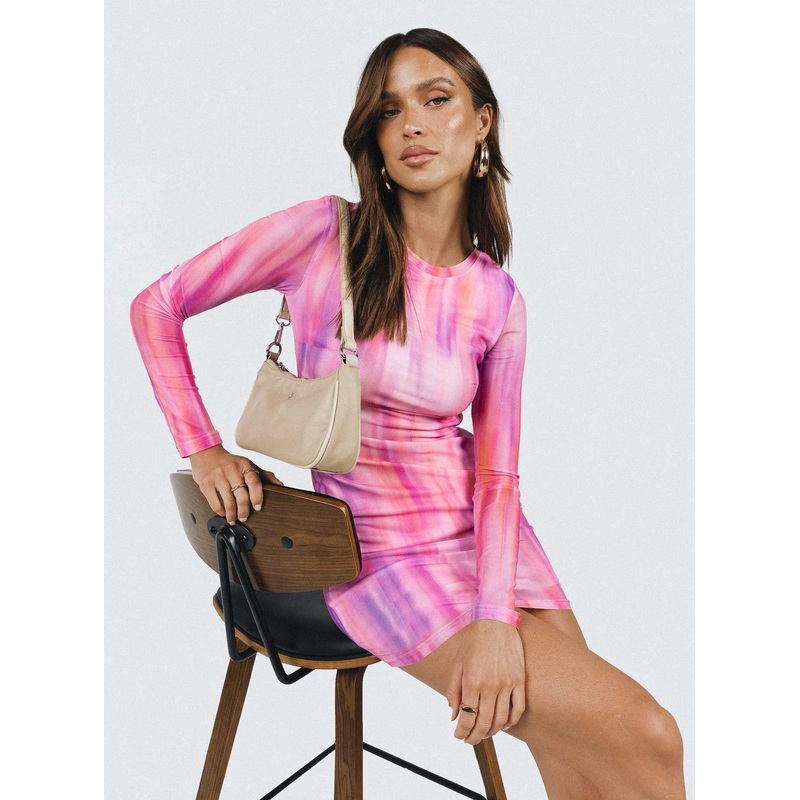 Barclay Long Sleeve Mini Dress Pink