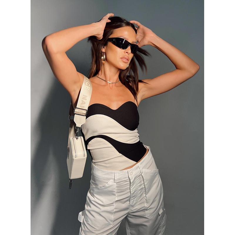 Carelli Strapless Top Black / Beige